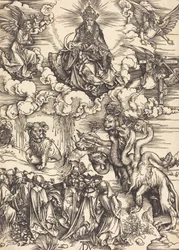La bestia con dos cuernos como un cordero, probablemente c. 1496-1498