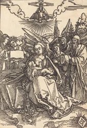 La Sagrada Familia con Cinco Ángeles, en o antes de 1505