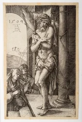 El Hombre de Dolores junto a la Columna con la Virgen y San Juan, de la Pasión Grabada