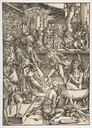 El martirio de San Juan, de El Apocalipsis, edición latina 1511, ca. 1496