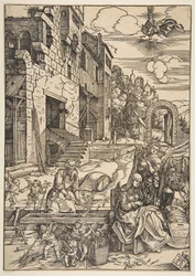 La estancia de la Sagrada Familia en Egipto, de La vida de la Virgen, después de 1511