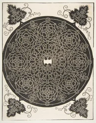 El Tercer Nudo. Rondel Entrelazado con Ocho Guirnaldas y un Escudo Festoneado, antes de 1521