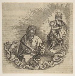 La Virgen Apareciendo a San Juan, Frontispicio del Apocalipsis, 1511