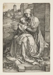La Virgen sentada junto a un muro