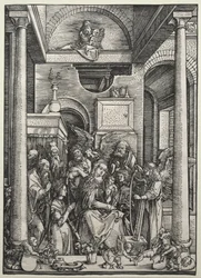 La Virgen y el Niño rodeados de santos y ángeles, c. 1500-1502