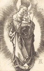 La Virgen y el Niño en una media luna con un cetro y una corona estrellada, 1516