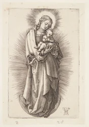 La Virgen en la media luna con un diadema