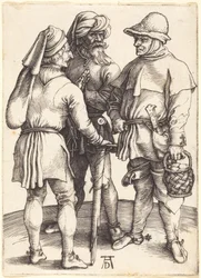 Tres campesinos en conversación