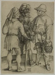 Tres campesinos en conversación