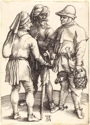Conversación entre tres campesinos