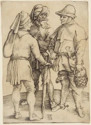 Tres campesinos conversando