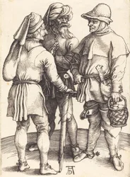 Tres campesinos en conversación