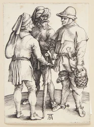 Tres campesinos en conversación