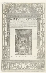 Página de título de las Orationes de Cicerón con la marca del impresor Jodocus Badius, 1520