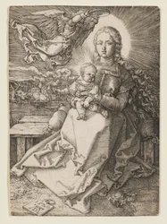 Virgen coronada por un ángel