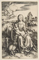 Virgen con el Niño y el mono