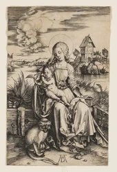 La Virgen con el Niño y el mono