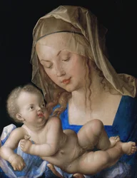 Virgen y niño con una pera