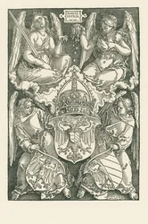 Alegoría con el escudo del Imperio y de la ciudad de Núremberg