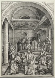 Cristo discutiendo con los doctores, c. 1503-1504 (xilografía)