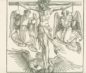 Cristo en la cruz con tres ángeles, c.1513 (xilografía)