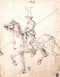 Lancer a caballo - Dibujo de Albrecht Durer (1471-1528)