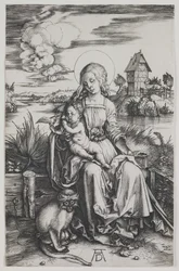 Virgen con el mono, c.1498 (grabado)