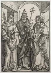 Santos Esteban, Sixto y Lorenzo, c.1504-05 (xilografía)