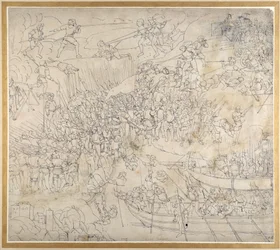 El asalto cerca de Rorschach en el lago Constanza, c.1500