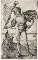 El portaestandarte borgoñón, c. 1500 (grabado)