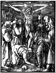 La Crucifixión, de La Pequeña Pasión, c.1509-11