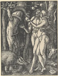 La caída del hombre, de "La pequeña pasión", c.1510 (xilografía)