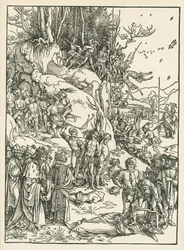 El martirio de los Diez Mil, c.1496 (xilografía)