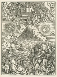 La apertura de los sellos quinto y sexto. El Apocalipsis de San Juan, c.1497-98 (xilografía)