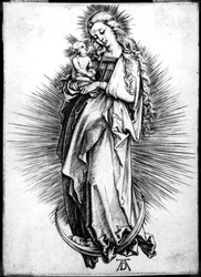 La Virgen y el Niño en una Media Luna