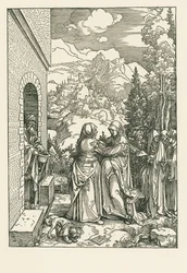 La Visitación - Santa María visita a Santa Isabel, c.1503-04 (xilografía)