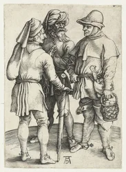 Tres campesinos en conversación,