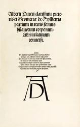 Página de título con el monograma de xilografía de Durero de 