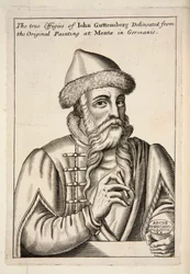 Johannes Gutenberg, pub. 1683 grabado