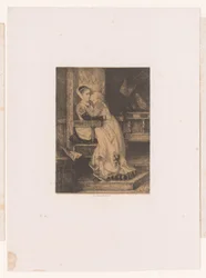 Chica besa la mejilla de una chica sentada en una silla alta