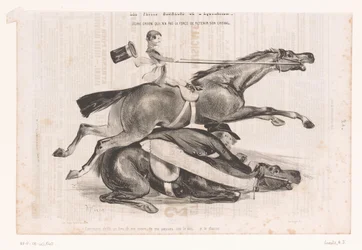 Un joven pierde el control de su caballo
Jeune groom qui n