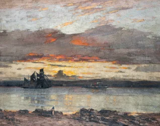 Puesta de sol en el Tay [Vista hacia Dundee]