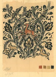 Wood Life, abril de 1928 (gouache sobre papel)