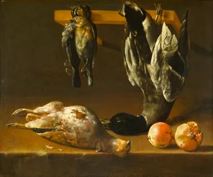 Naturaleza muerta con aves y granadas, c.1620-1640