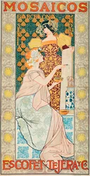 Publicite pour le carrelage de la marca ""Escofet,Tejera y Cía"" - Lithographie de Alexandre de Riquer e Ynglada (1856-1920)