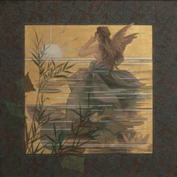 Composición con ninfa alada al amanecer