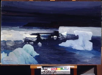 Hielo polar. Pintura de Alexander Alexeyevich Borisov (1866-1934). Óleo sobre lienzo, 78,5 x 122,5 cm