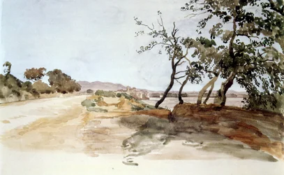 Campiña italiana, acuarela de Alexander Ivanov (18061858), pintor ruso
