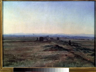""Vista de Via Appia (Vía Apia) al atardecer"" Pintura de Alexander Ivanov (1806-1858) 1845 Galería Estatal Tretyakov, Moscú