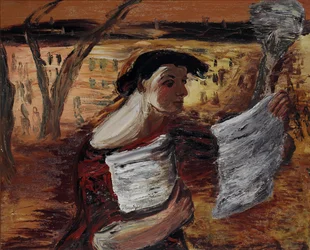 Mujer con folletos, 1933